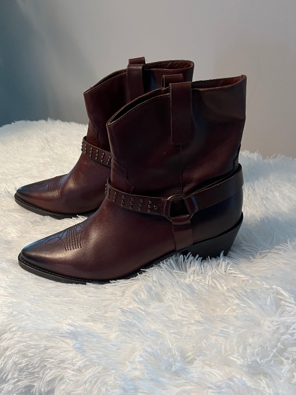 Vintage Founder Company MIA Hand Crafted Ankle Boots Brown Size 9